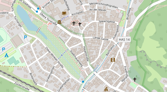 Lauf auf Satellitenbild