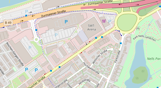 Lauf auf Satellitenbild