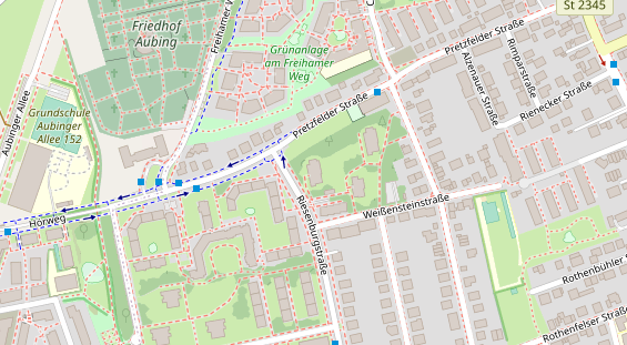 Lauf auf Satellitenbild