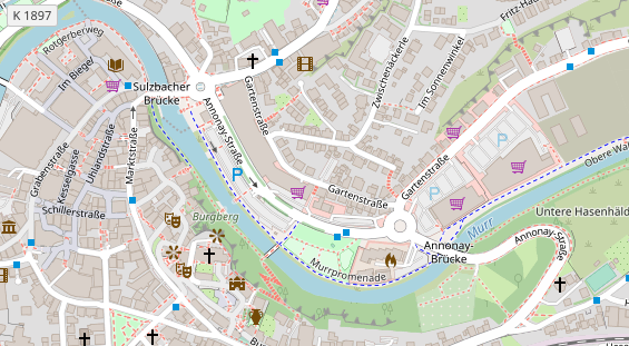 Lauf auf Satellitenbild