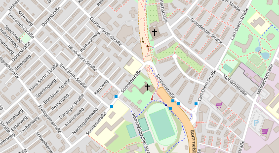 Lauf auf Satellitenbild