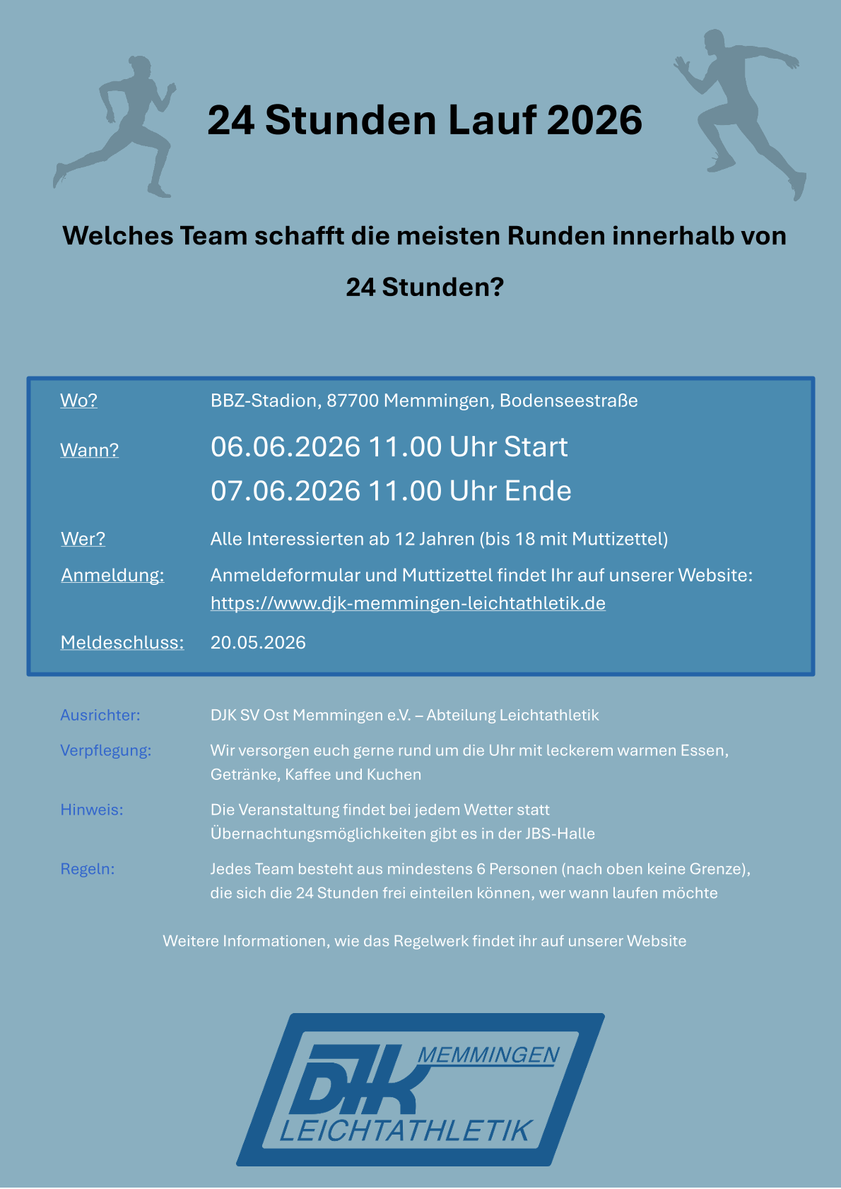 Lauf - Flyer - 24 Stunden Lauf