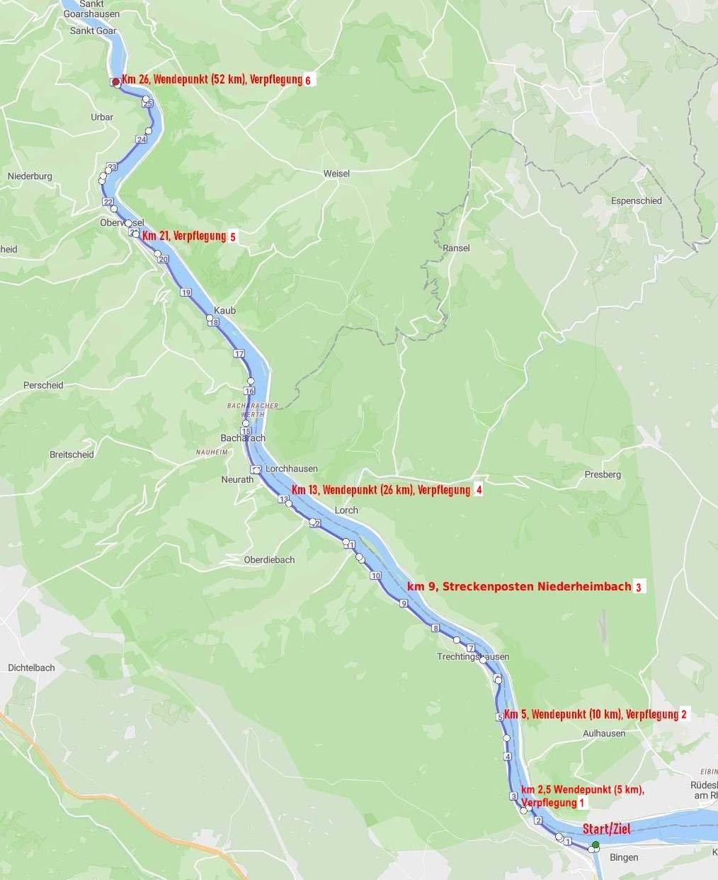 Lauf suchen - Hessen Nord - Strecke - Charity Mega Run Bingen 2026